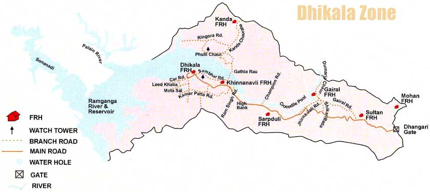 Dhikala Tourism Zone Map