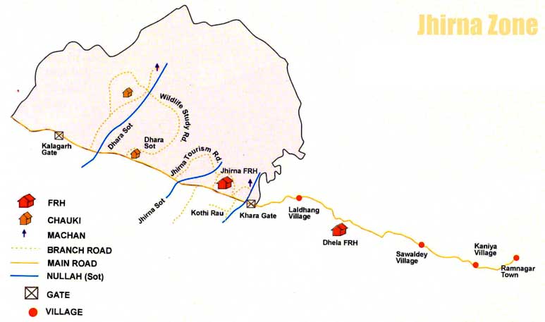 Map of Jhirna Tourism Zone